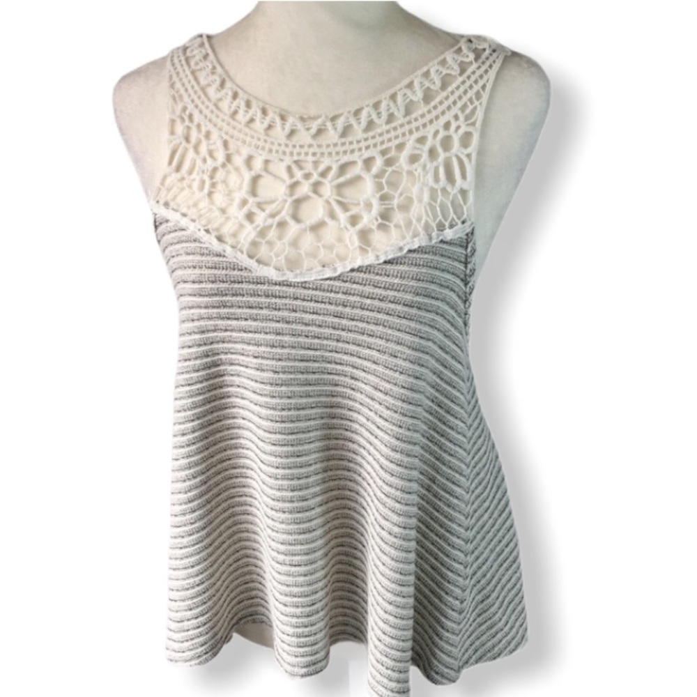 😎 Lace & stripe knit swing tank - Picture 1 of 8